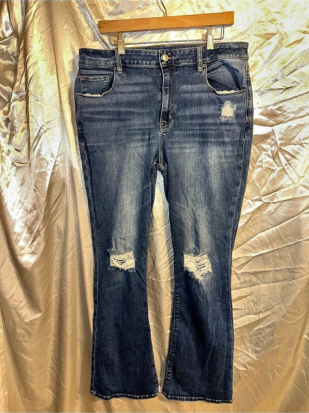 American Eagle Outfitters Hi-Rise Skinny Kick Jean Jeans Blue 18 Long
